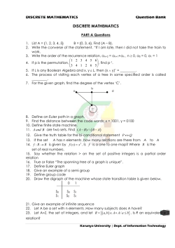DISCRETE MATHEMATICS Question Bank DISCRETE