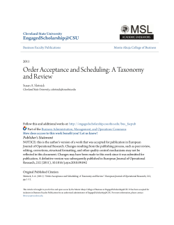 Order Acceptance and Scheduling: A Taxonomy and Review