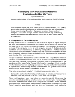 Challenging the Computational Metaphor