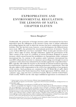 EXPROPRIATION AND ENVIRONMENTAL REGULATION: THE