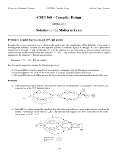 CSCI 565 &ndash; Compiler Design Solution to the Midterm Exam