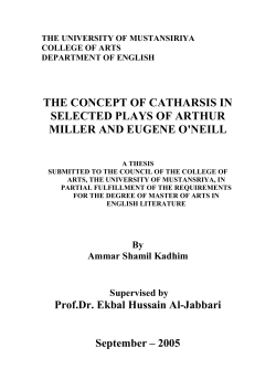 the concept of catharsis in selected plays of arthur miller and