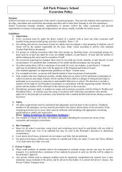 Excursion Policy - Jells Park Primary School
