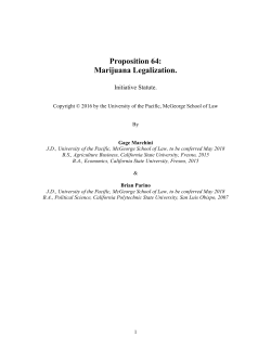 Proposition 64: Marijuana Legalization.