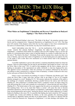 Colonialism and Reverse Colonialism in Rudyard Kipling`s