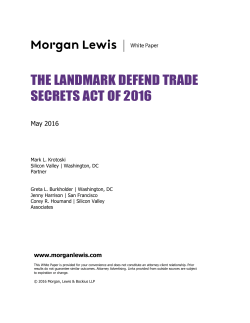 the landmark defend trade secrets act of 2016
