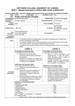 CS301 Poetry and Human Thought