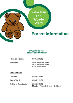 Peter Pan and Wendy Ward - Parent Information
