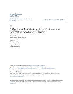 A Qualitative Investigation of Users` Video Game