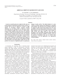 arousal shifts in quiescent locusts