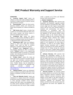 EMC Product Warranty and Support Service