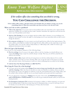 Know Your Welfare Rights - Appealing