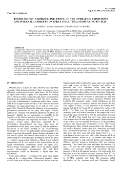 EFFERVESCENT ATOMIZER: INFLUENCE OF THE OPERATION