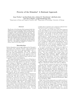 Poverty of the Stimulus? A Rational Approach