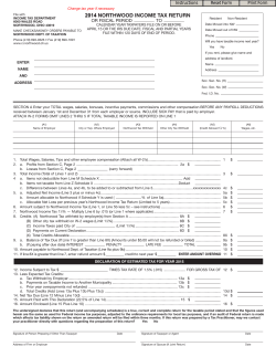 northwood income tax return 2014