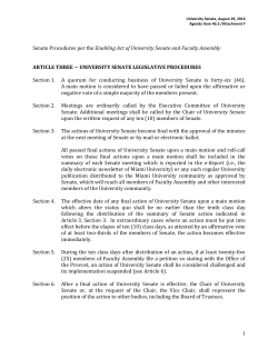 Senate Procedures per the Enabling Act of