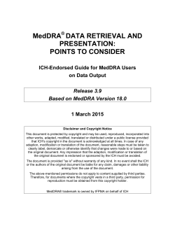 MedDRA DATA RETRIEVAL AND PRESENTATION: POINTS TO
