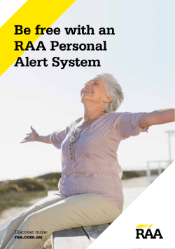 Be free with an RAA Personal Alert System