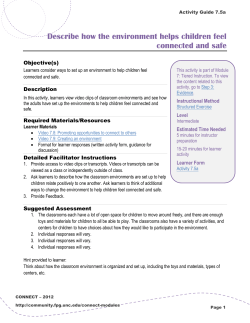 Activity Guide 7.5a: Describe how the environment helps children