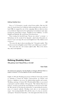 Defining Disability Down