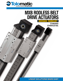MxB Rodless Belt dRive ACtUAtoRs