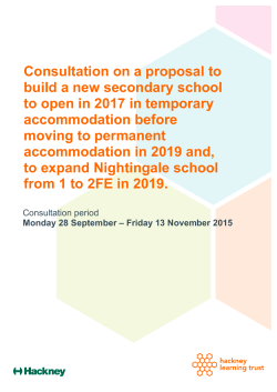 Consultation on a proposal to build a new secondary school to open