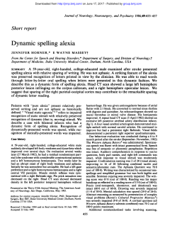 Dynamic spelling alexia