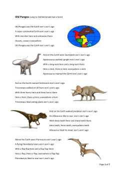 Old Pangea was the Earth eon`s eon`s ago A super continental Earth