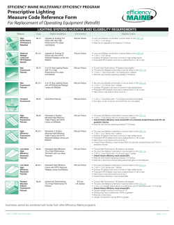 prescriptive lighting Measure code reference form