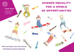 GENDER EQUALITY FOR A WORLD OF OPPORTUNITIES