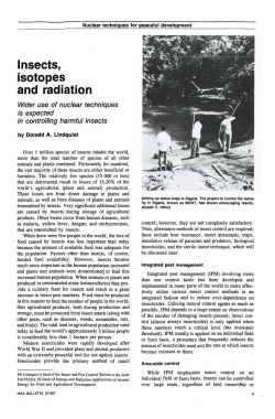 Insects, isotopes and radiation
