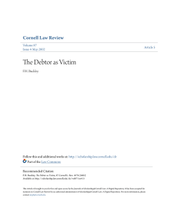The Debtor as Victim - Scholarship@Cornell Law