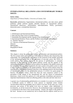 International Relations and Contemporary World Issues