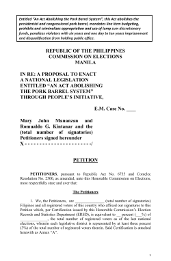 An Act Abolishing the Pork Barrel System