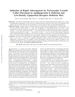Induction of Rapid Atherogenesis by Perivascular Carotid Collar