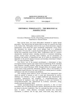 editorial: personality - the biological perspectives