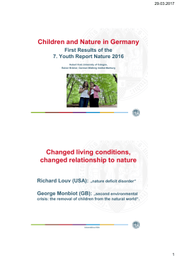 Children and Nature in Germany Changed living