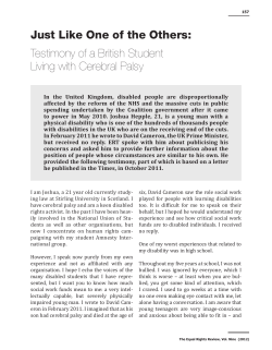 Just Like One of the Others: Testimony of a British Student Living