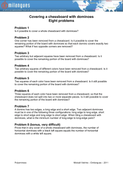 Covering a chessboard with dominoes Eight problems