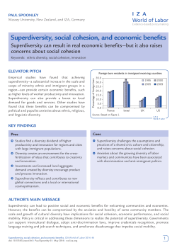 Superdiversity, social cohesion, and economic benefits