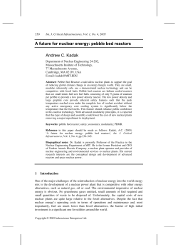 A future for nuclear energy: pebble bed reactors