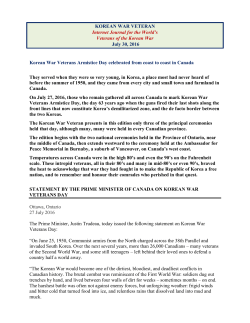 KOREAN WAR VETERAN Internet Journal for the World`s Veterans