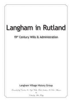 19th century Wills - Langham Village History Group