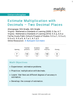 Estimate Multiplication with Decimals &ndash; Two Decimal Places