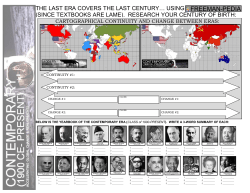 THE LAST ERA COVERS THE LAST CENTURY&hellip; USING (SINCE