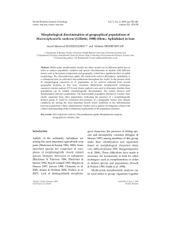 Morphological discrimination of geographical populations of
