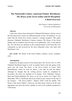 Hawthorne, The House of the Seven Gables and Its Reception