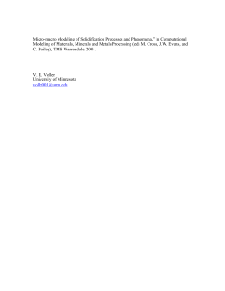 Micro-macro Modeling of Solidification Processes and Phenomena