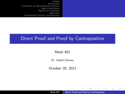 Direct Proof and Proof by Contrapositive
