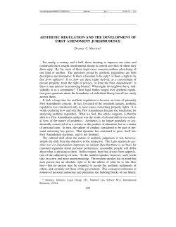 aesthetic regulation and the development of first